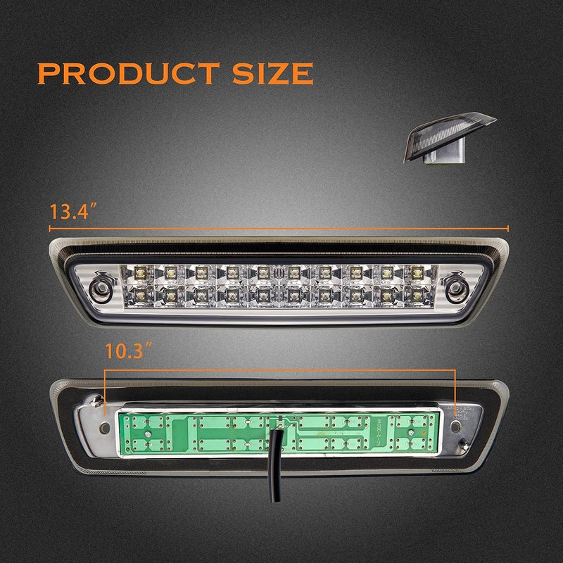 Cxdar Third 3rd Brake Light, LED High Mount Stop Light for 2009-2014 Ford F150, 10-14 Lincoln Mark LT, Rear Center Cab Roof Tail Cargo Lamp, DOES NOT FIT SVT Raptor & Models with Hill Descent Control - Image 5